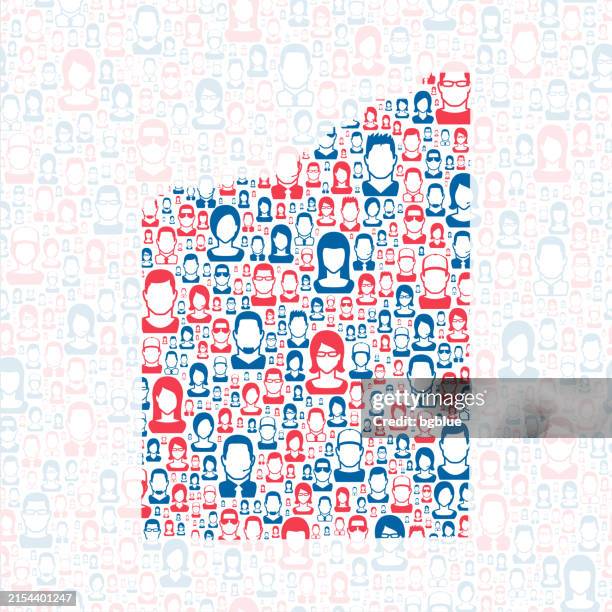 jackson county, oregon. map with blue and red people - medford oregon stock illustrations