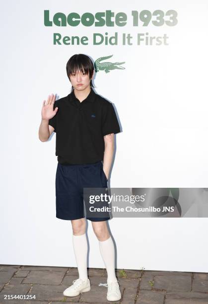 May 14: Kim Han-joo of Silica Gel attends LACOSTE's pop-up store 'LACOSTE1933' at Platz in Seongdong-gu on May 14, 2024 in Seoul, South Korea.