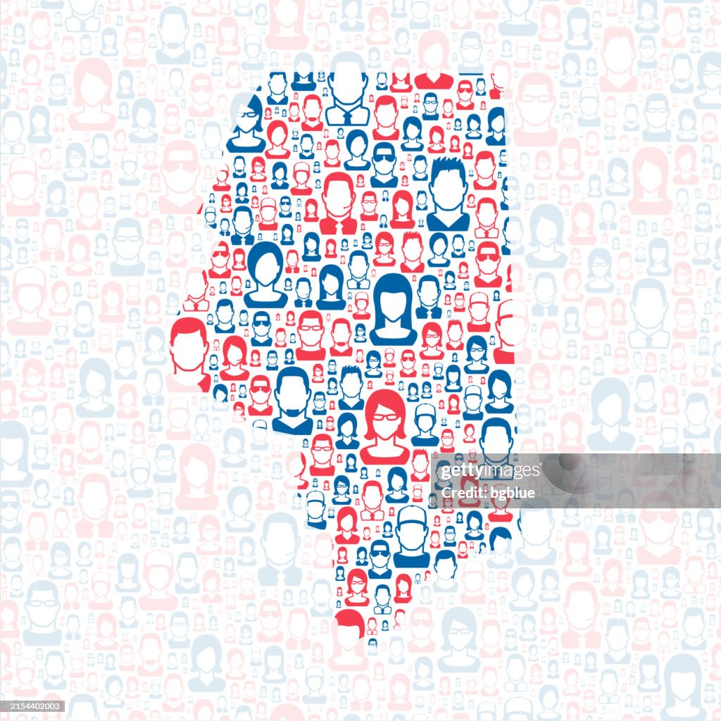 Lackawanna County, Pennsylvania. Map with blue and red People