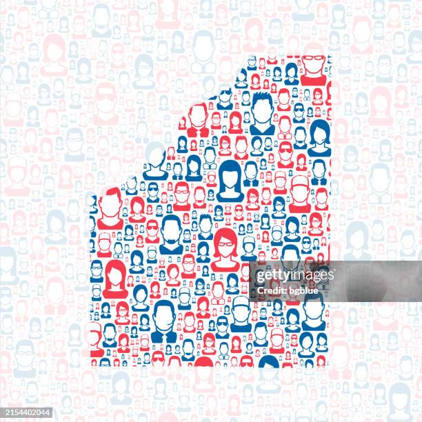 wood county, ohio. map with blue and red people - bowling green ohio stock illustrations