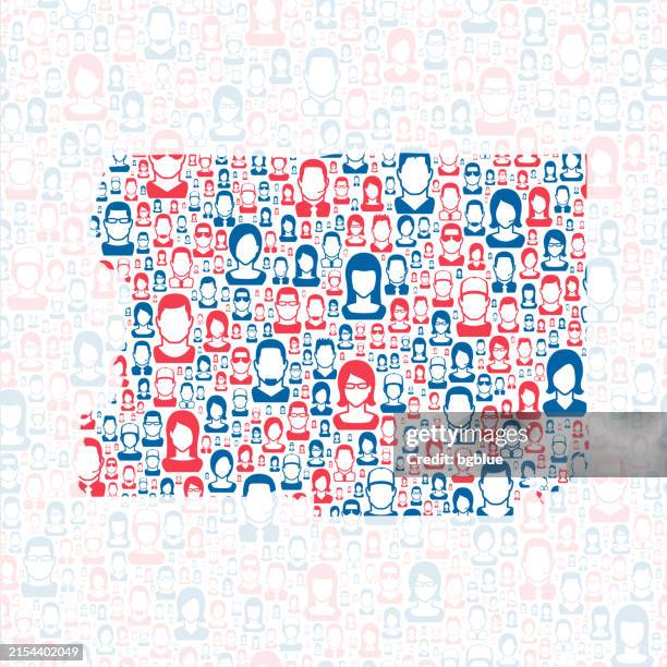 boulder county, colorado. map with blue and red people - boulder colorado people stock illustrations