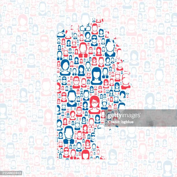 miller county, arkansas. map with blue and red people - miller stock illustrations