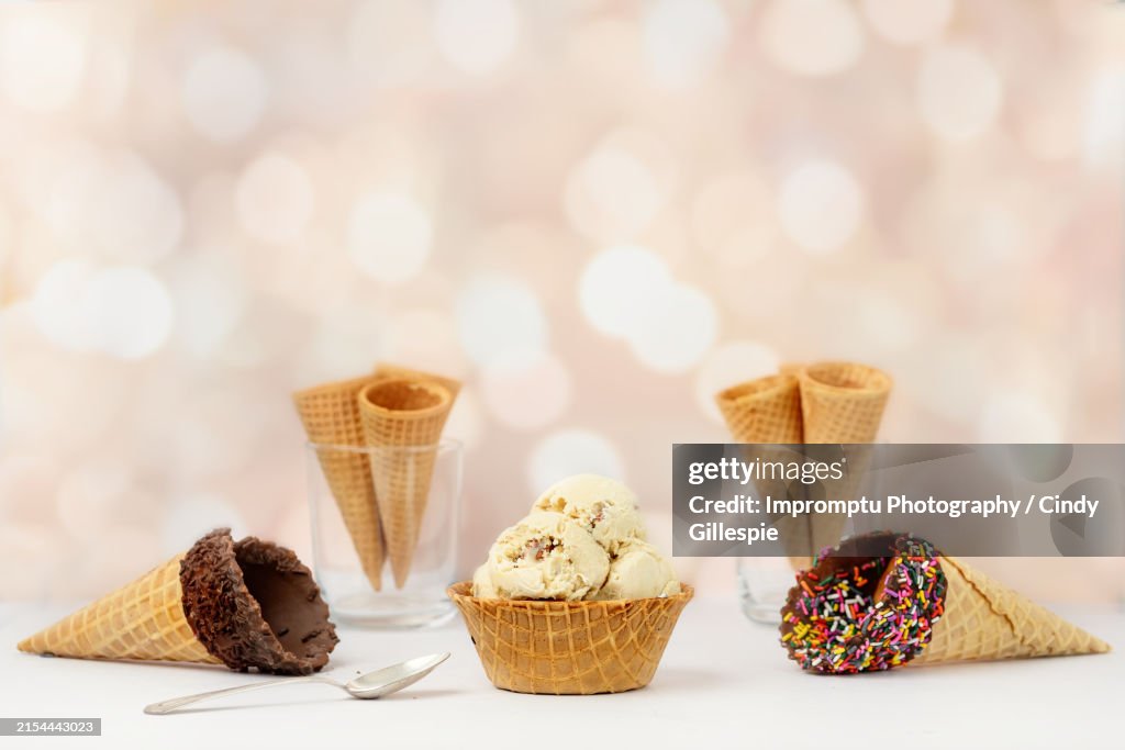 Butter Pecan ice cream waffle cone Bowl