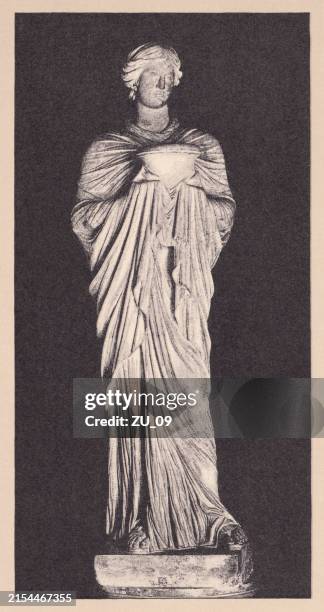 pandora's box, ancient statue, rome, italy, halftone print, published 1891 - piazza del campidoglio stock illustrations