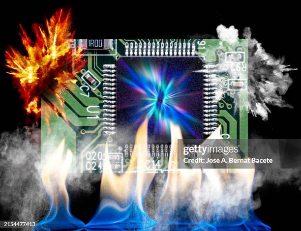 Port Computer Explosion 706 Computer Motherboard Top View Stock Photos, High-Res Pictures, and ...