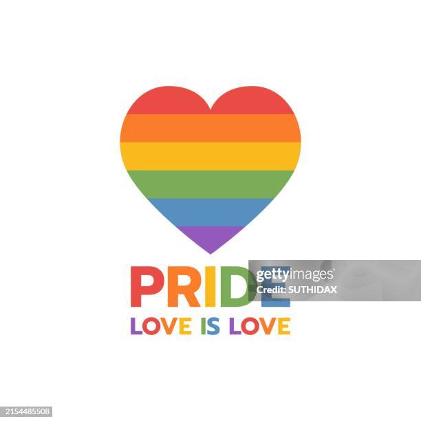 pride month 2024 rainbow heart illustration - pride gradient stock illustrations