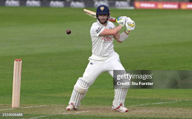 Durham batsman Ollie Robinson in batting action during day one of the Vitality County Championship match between Durham and Somerset at Seat Unique...