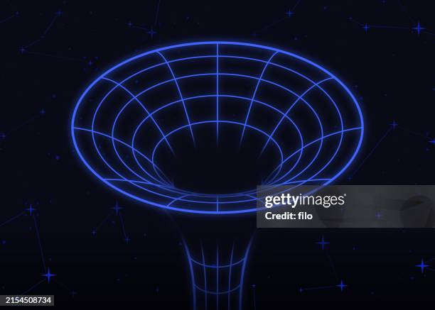 illustrations, cliparts, dessins animés et icônes de tunnel de distorsion spatiale de trou noir - einstein