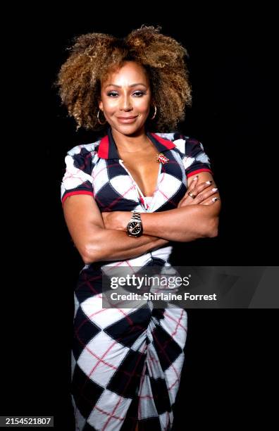 Mel B poses backstage after discussing her book 'Brutally Honest' during WOW Festival at Aviva Studios on May 24, 2024 in Manchester, England.