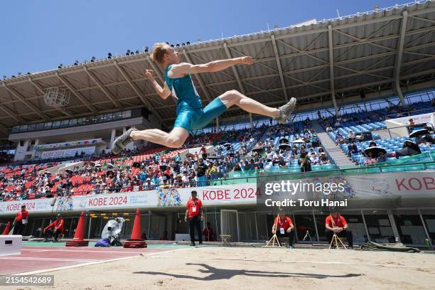 Evgenii Torsunov of the Neutral Para Athlete competes in the Men's Long Jump T36 final during day nine of the World Para Athletics Championships Kobe...