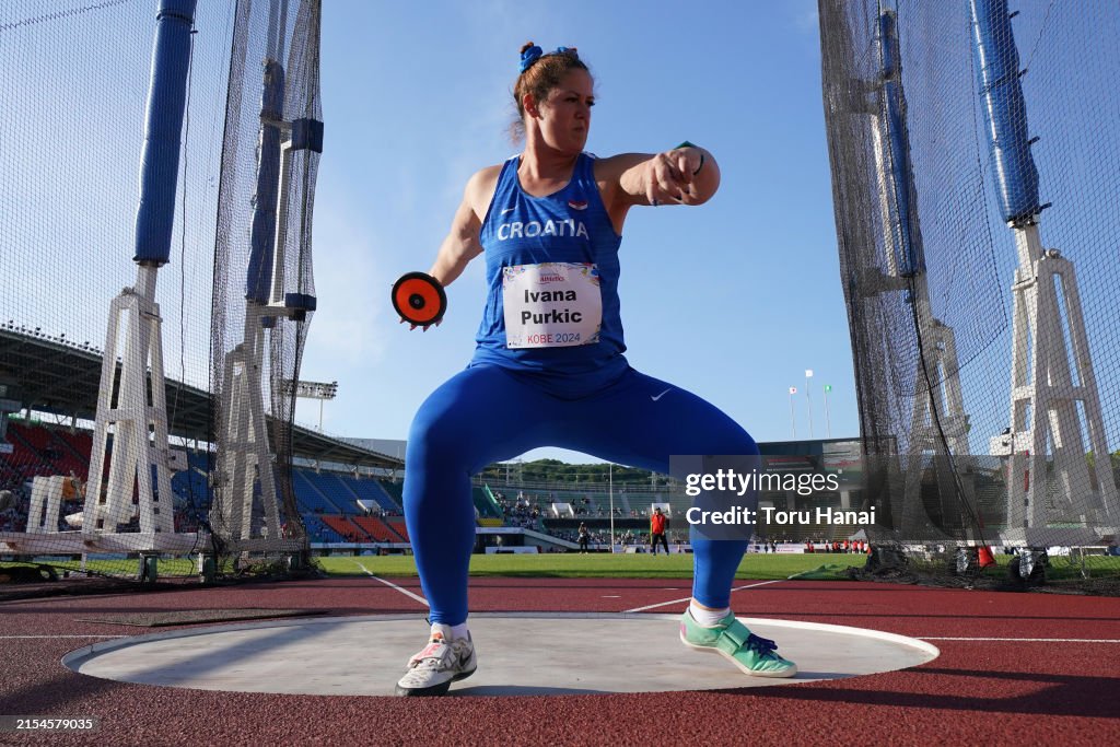 Discus Uniforms Ivana Purkic of Croatia competes in the Women's Discus Throw F38 ...