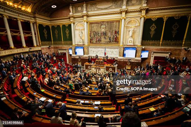 General view at the National Assembly during the session of questions to the government. A weekly session of questioning the French government takes...
