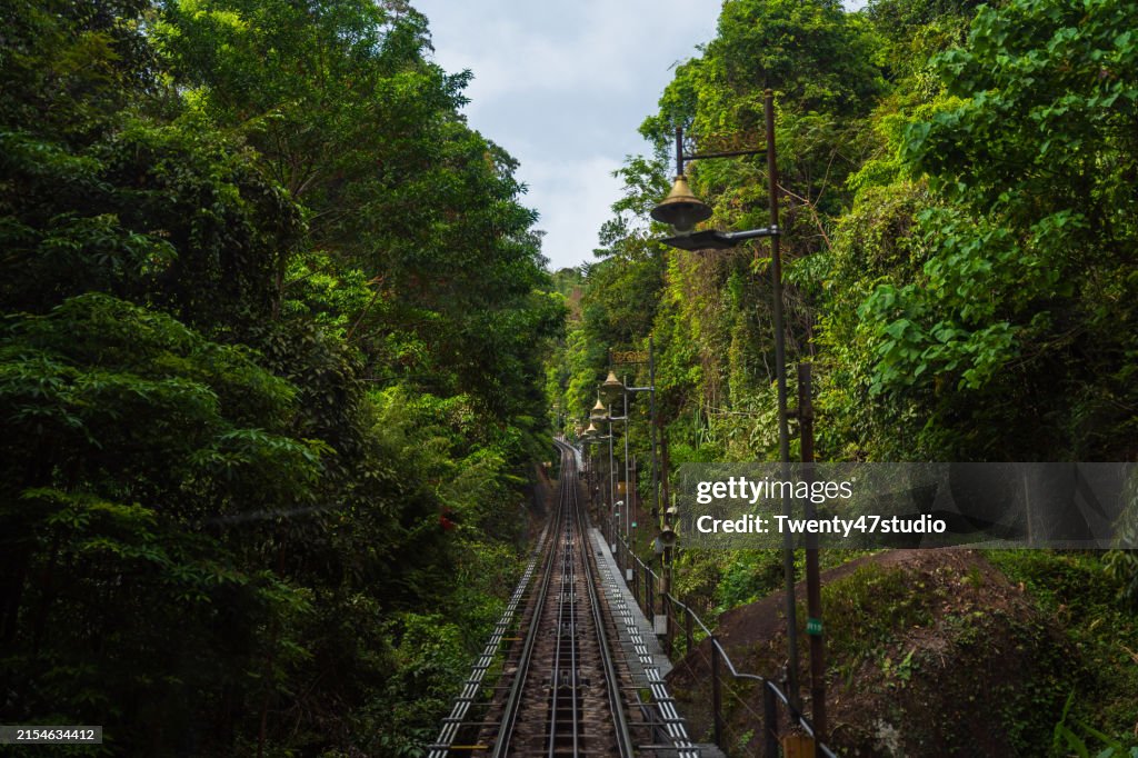 The Penang Hill Railroad track