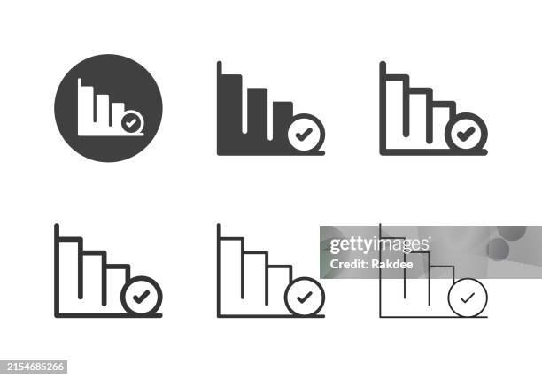 bar graph report icons - multi series - class registration stock illustrations
