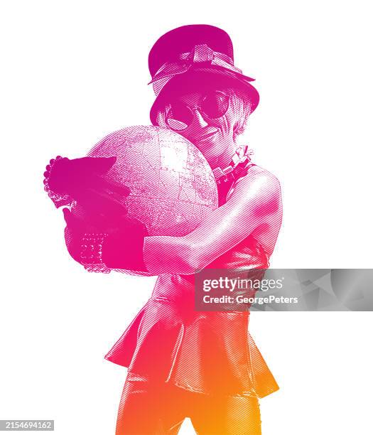 travel and fashion influencer - active baby boomer stock illustrations