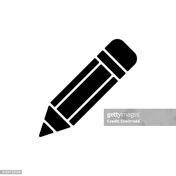 pencil icon - black graphite stock illustrations