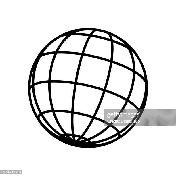 globe icon with editable stroke - parallel world stock illustrations