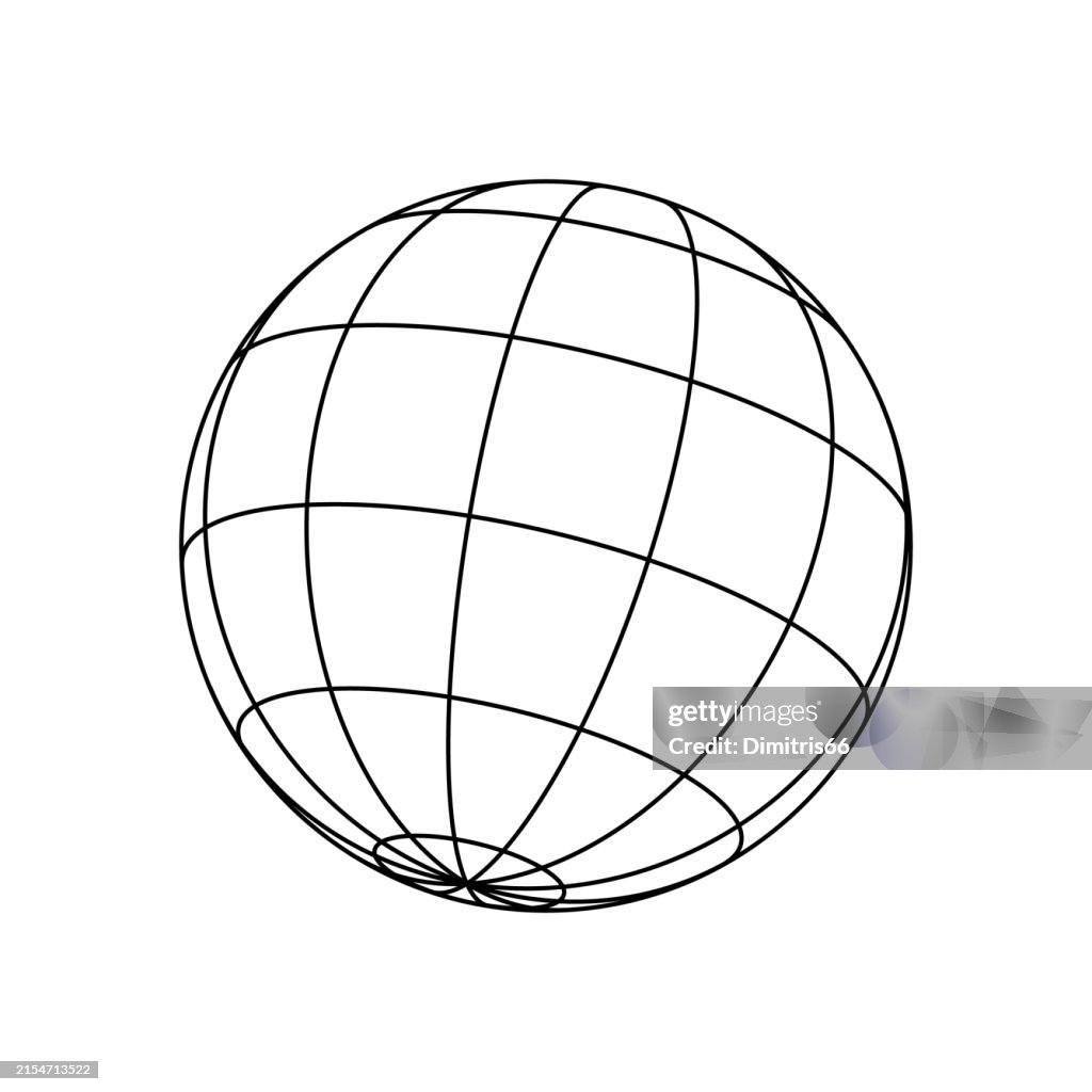 Icono de globo terráqueo con trazo editable