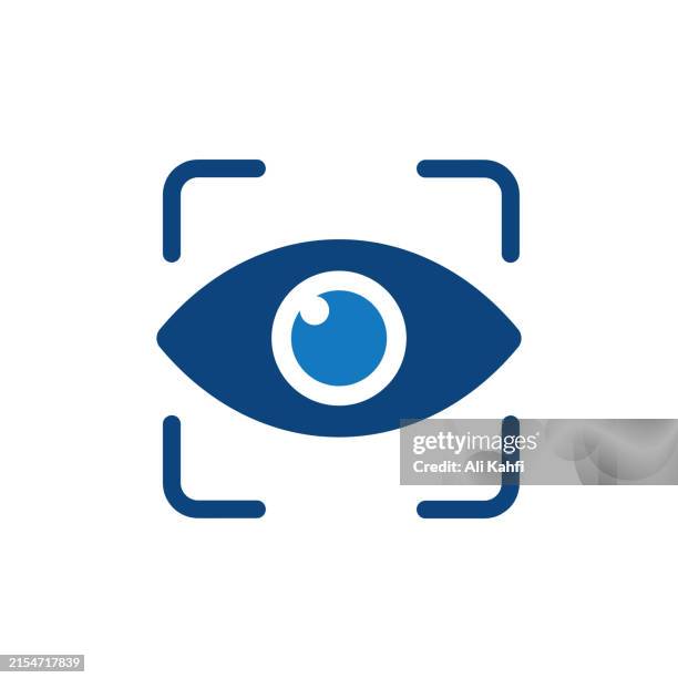 retinia recognition icon. solid icon that can be applied anywhere, simple, pixel perfect and modern style - facial recognition technology stock illustrations