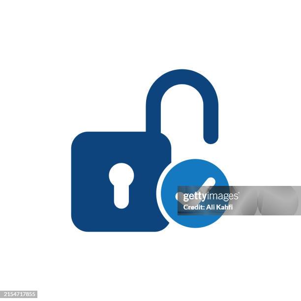 unlock icon. solid icon that can be applied anywhere, simple, pixel perfect and modern style - authentication-icon stock illustrations