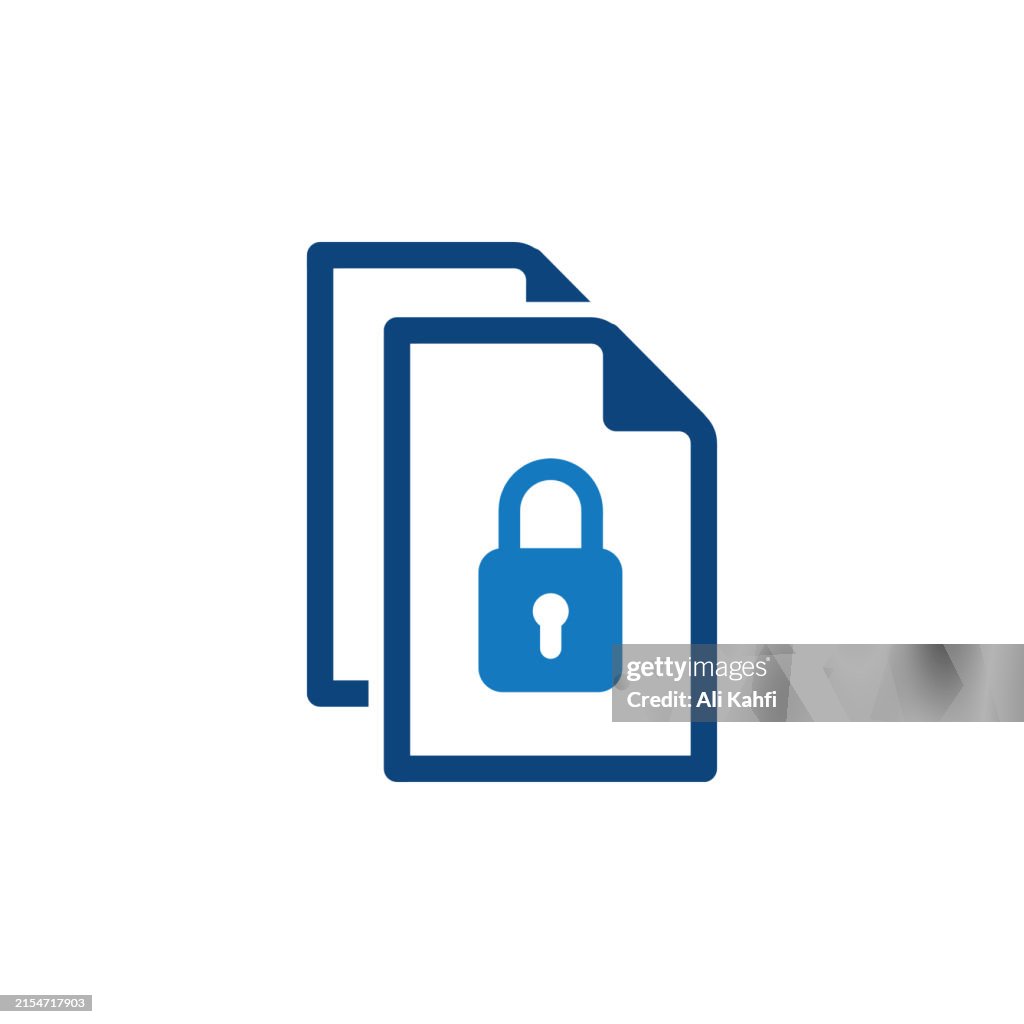File security icon. Solid icon that can be applied anywhere, simple, pixel perfect and modern style