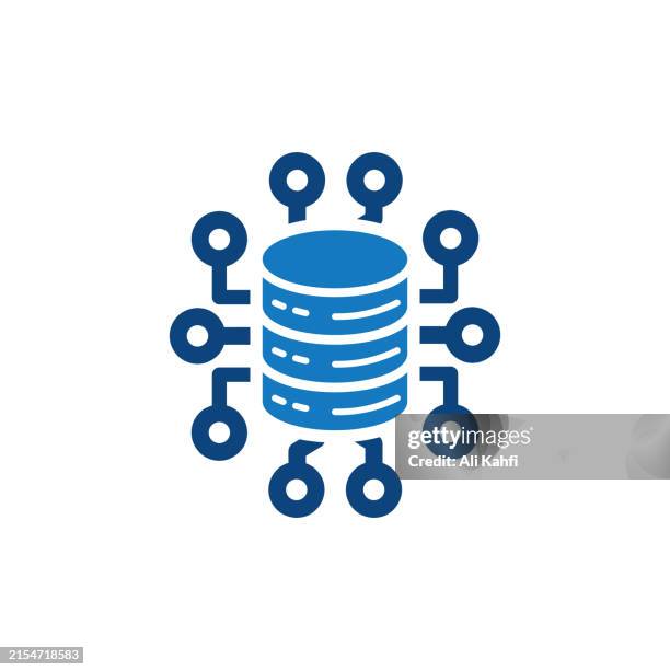 database icon. solid icon that can be applied anywhere, simple, pixel perfect and modern style - server icon stock illustrations