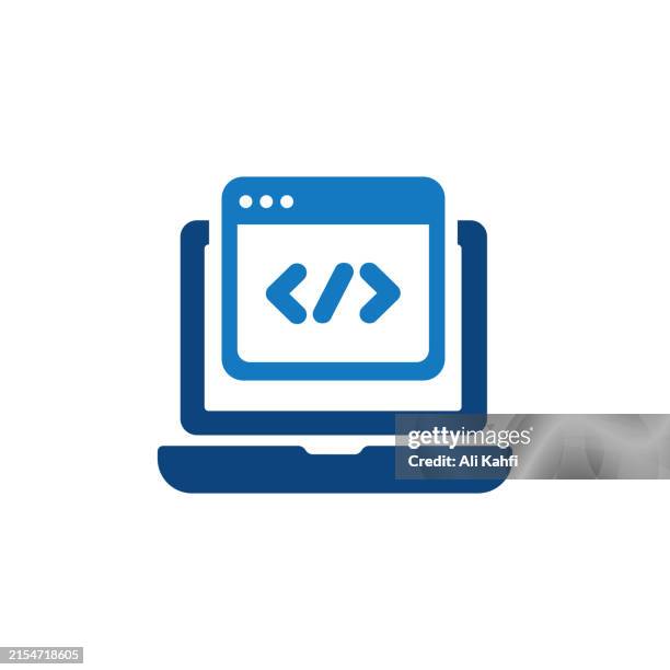coding icon. solid icon that can be applied anywhere, simple, pixel perfect and modern style - bot traffic stock illustrations
