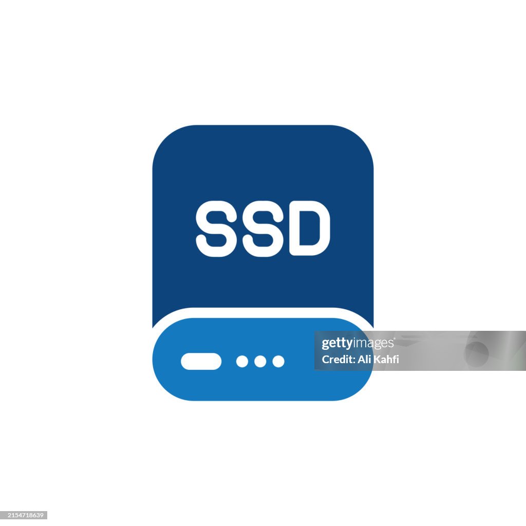 SSD icon. Solid icon that can be applied anywhere, simple, pixel perfect and modern style