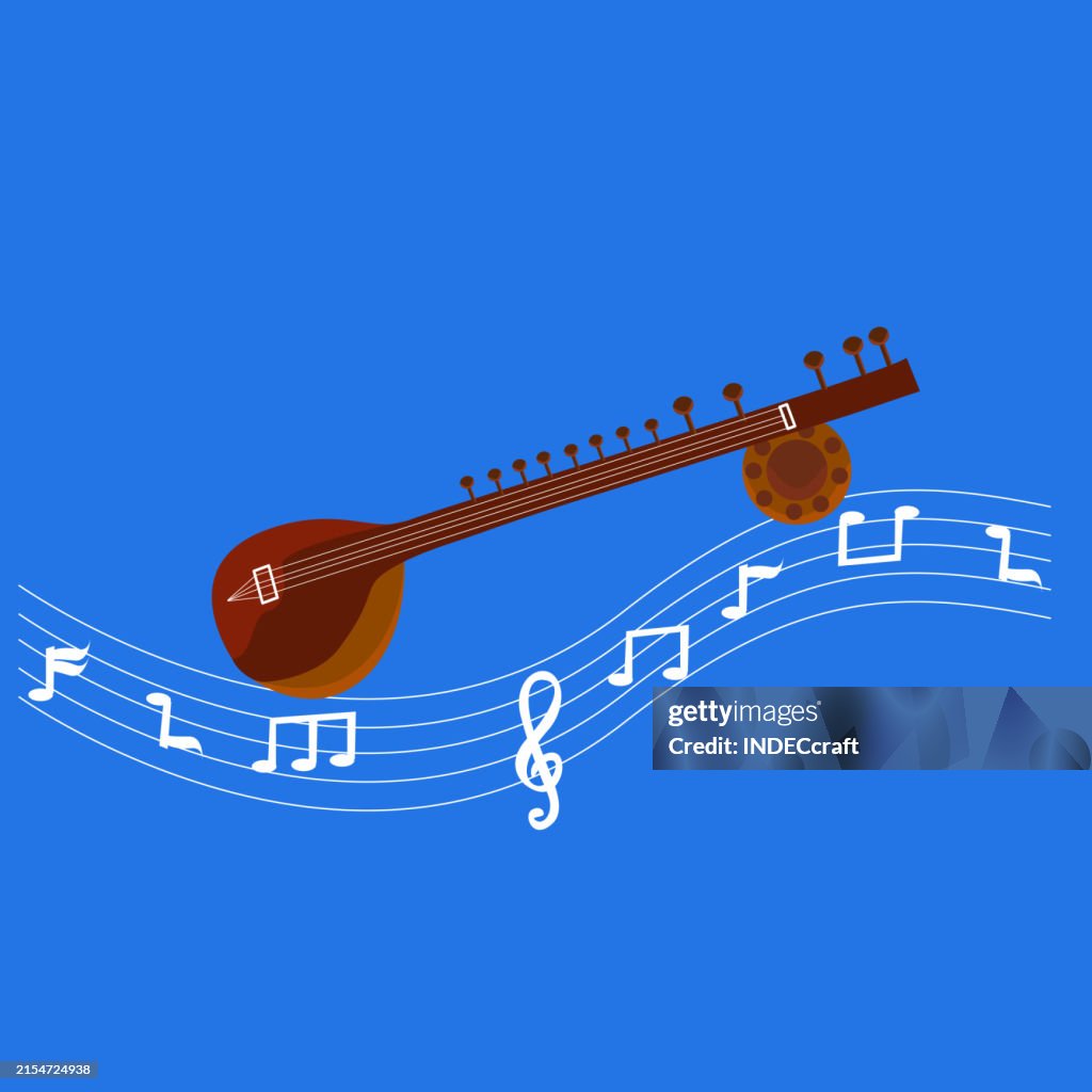 Sithara Instrument Sitara Instrument With Notes High-Res Vector Graphic - Getty Images
