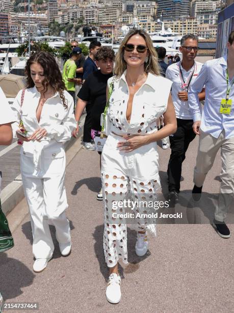 Heidi Klum and Leni Klum attend the F1 Grand Prix of Monaco at Circuit de Monaco on May 26, 2024 in Monte-Carlo, Monaco.