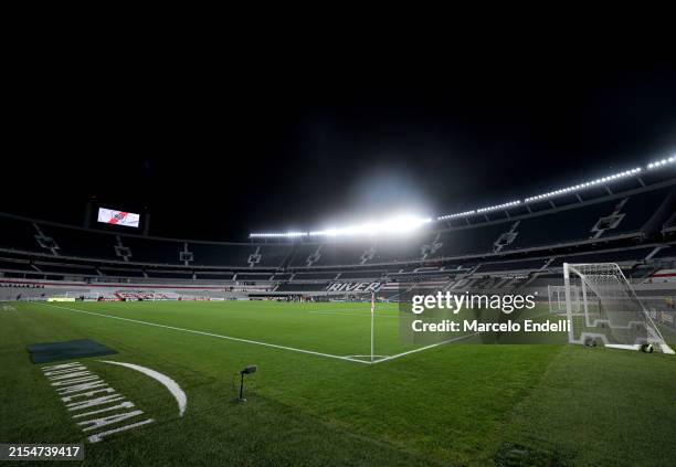 General view of Estadio Mas Monumental Antonio Vespucio Liberti prior to the Copa CONMEBOL Libertadores 2024 Group H match between River Plate and...