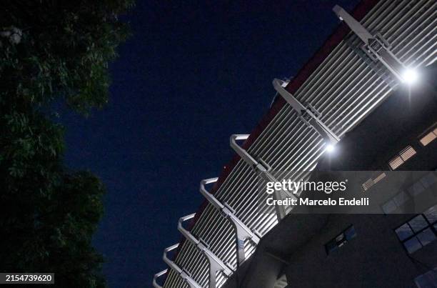 Outside view of Estadio Mas Monumental Antonio Vespucio Liberti prior to the Copa CONMEBOL Libertadores 2024 Group H match between River Plate and...