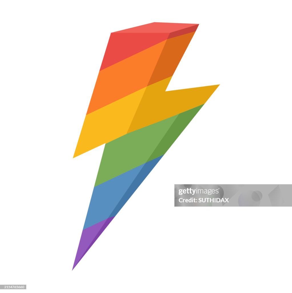 Rainbow lightning illustration for celebrating Pride Month 2024