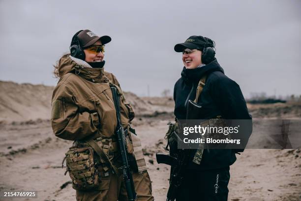 Marksmanship training for soldiers and civilians at the Backyard camp, a private initiative to provide military education to firearm owners, in Kyiv...