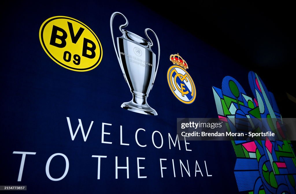Branding around the stadium ahead of the UEFA Champions League... News
