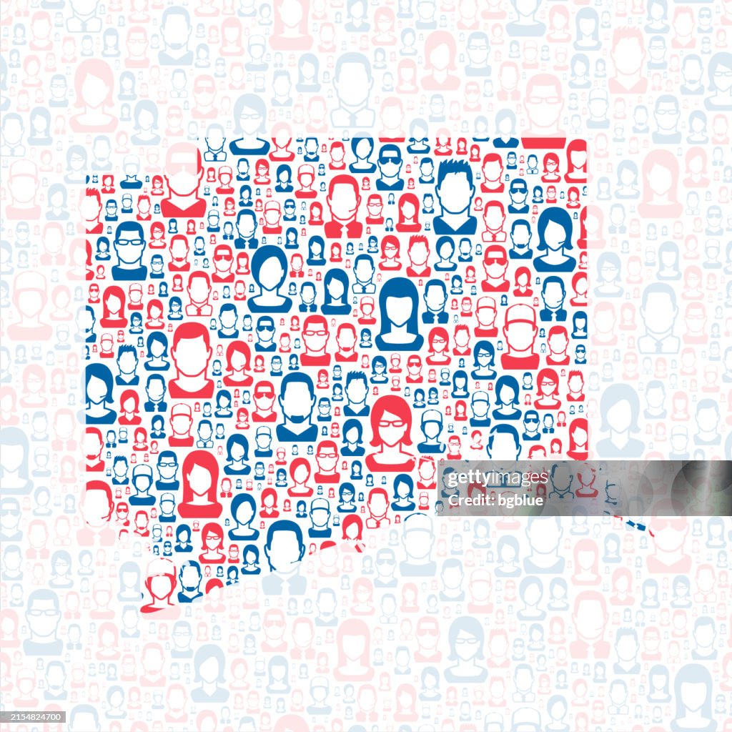 Harrison County, Mississippi. Map with blue and red People