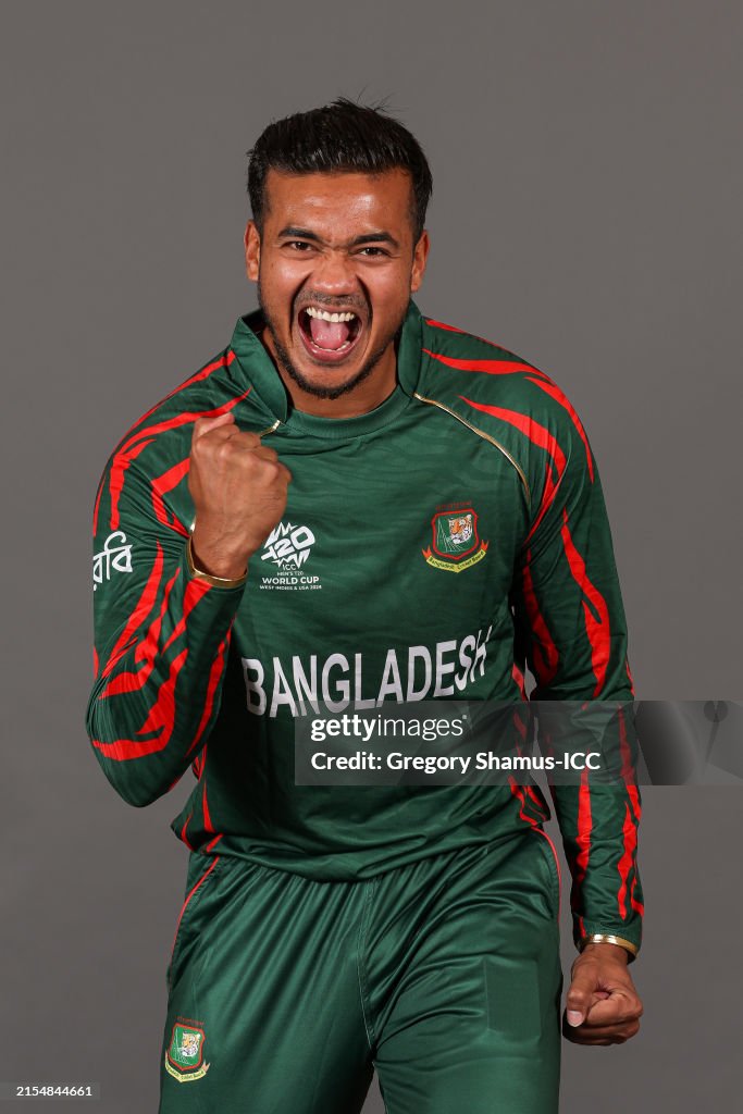 H Taskin Taskin Ahmed of Bangladesh poses for a portrait prior to the ICC ...