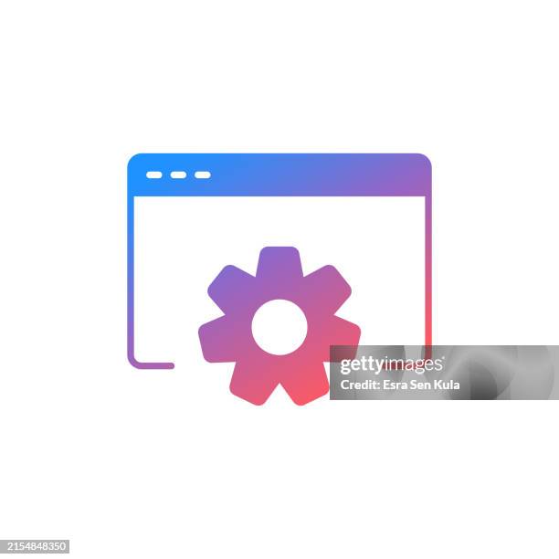web development gradient color solid line icon design. suitable for infographics, web pages, mobile apps, ui, ux, and gui design. - filling stock illustrations