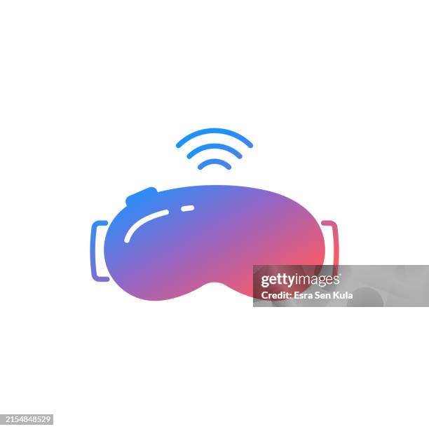 vr headset gradient color solid line icon design. suitable for infographics, web pages, mobile apps, ui, ux, and gui design. - operating system stock illustrations