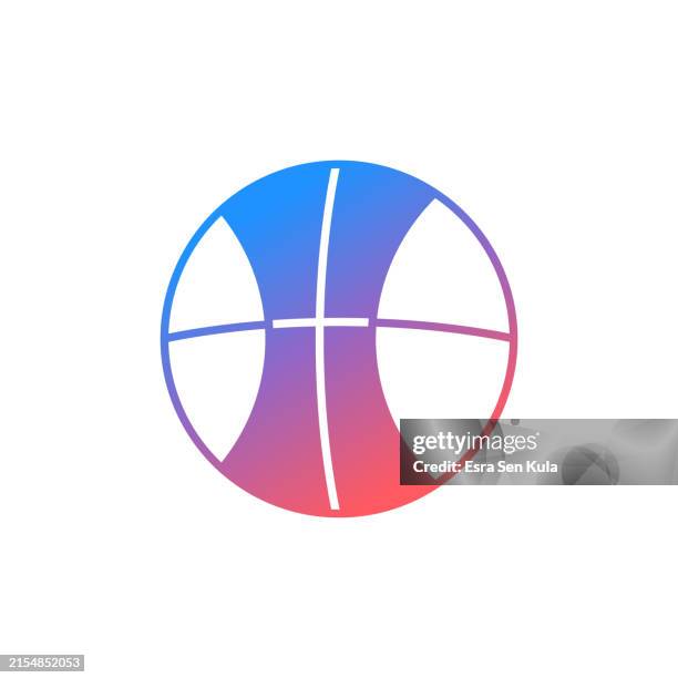 basketball gradient color solid line icon design. suitable for infographics, web pages, mobile apps, ui, ux, and gui design. - hard workout stock illustrations
