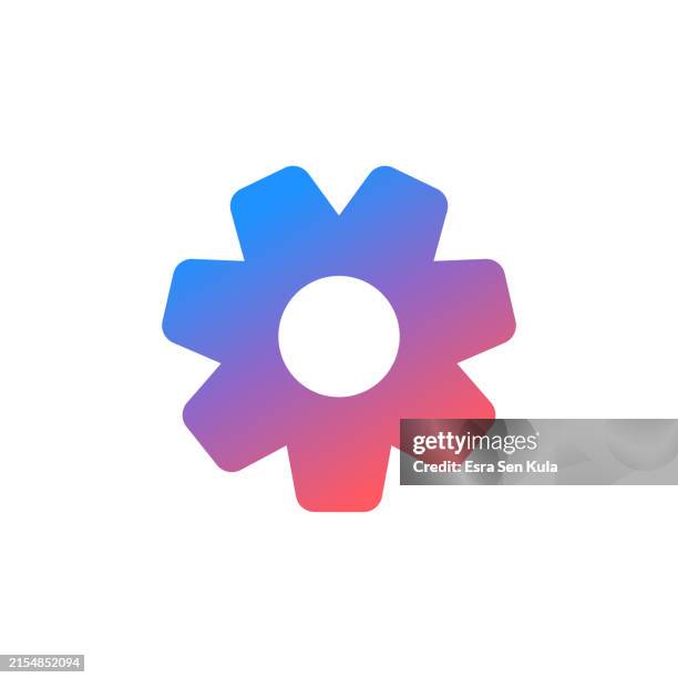 settings gradient color solid line icon design. suitable for infographics, web pages, mobile apps, ui, ux, and gui design. - website maintenance stock illustrations