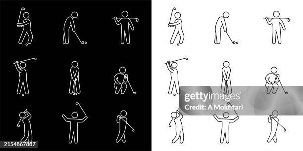 golf icon series. - golf swing stock illustrations