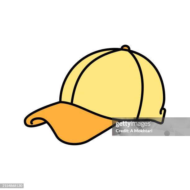 cap icon and illustration. - baseball hat template stock illustrations