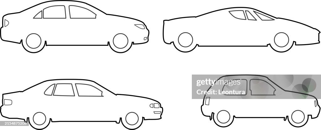 Line Array Car Line Art Of Cars High-Res Vector Graphic - Getty Images