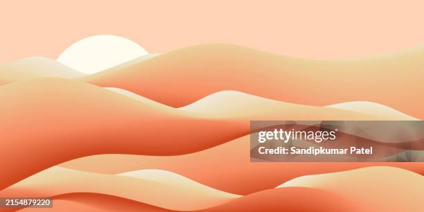 dunes and sand in desert landscape. abstract background with vibrant gradients. - vacation slide show stock illustrations