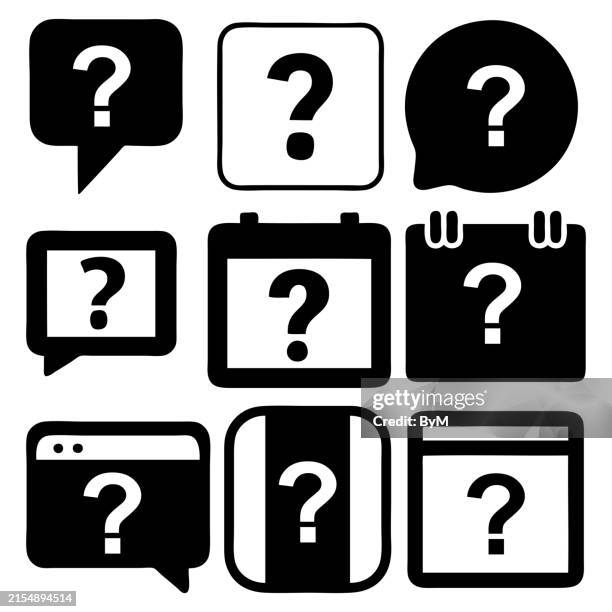 illustrations, cliparts, dessins animés et icônes de demander, ensemble de vecteurs de point d’interrogation - question mark