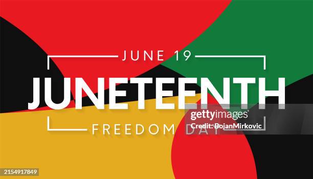 juneteenth, freedom day abstract poster, card, june 19. vector - june background stock illustrations
