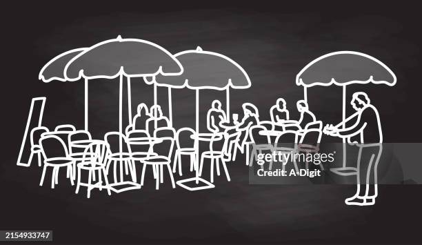 busking or dining blackboard - white table texture stock illustrations