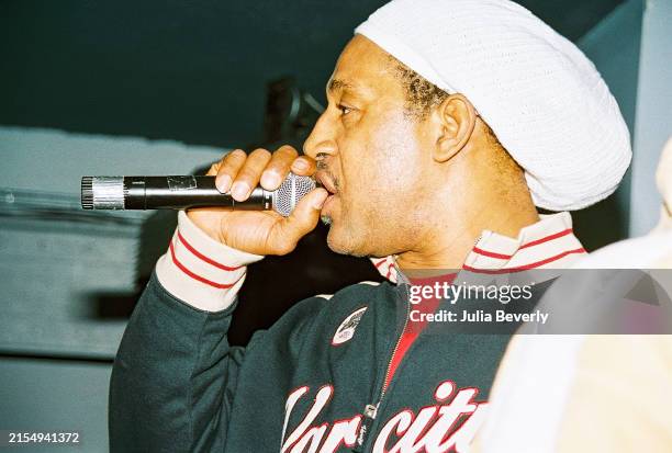 Kool Herc speaks during the 8th Annual Justo's Mixtape Awards at Club Speed in New York City, NY on January 14, 2004.