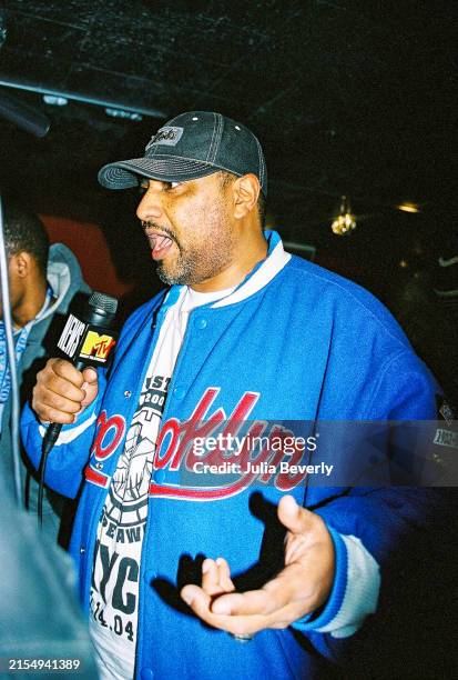 Record promoter Justo Faison speaks to MTV News during the 8th Annual Justo's Mixtape Awards at Club Speed in New York City, NY on January 14, 2004.
